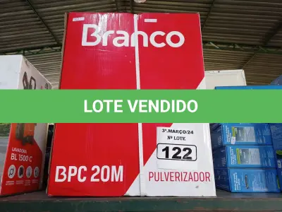 LOTE 122 - 01 PULVERIZADOR COSTAL BPC20 BRANCO. (NO ESTADO) ATENÇÃO! FAZER A VISITAÇÃO ANTES DE ARREMATAR, NÃO SABEMOS SE FUNCIONA. LEILÃO NÃO TEM GARANTIA E NEM DEVOLUÇÃO, SUJEITO A POSSÍVEIS AVARIAS VISÍVEIS/OCULTAS E/OU AUSÊNCIA DE COMPONENTES.
