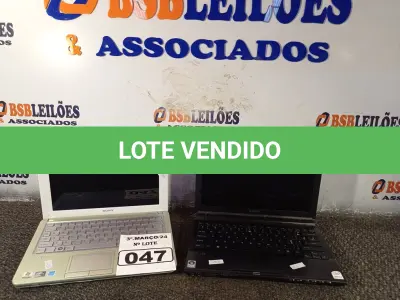 LOTE 047 - 02 NETBOOK’S MARCAS E MODELOS DIVERSOS. (NO ESTADO) ATENÇÃO! FAZER A VISITAÇÃO ANTES DE ARREMATAR, NÃO SABEMOS SE FUNCIONA. LEILÃO NÃO TEM GARANTIA E NEM DEVOLUÇÃO, SUJEITO A POSSÍVEIS AVARIAS VISÍVEIS/OCULTAS E/OU AUSÊNCIA DE COMPONENTES.