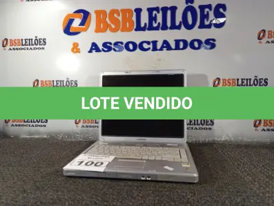 LOTE 100 - 01 NOTEBOOK MARCA COMPAC. (NO ESTADO) ATENÇÃO! FAZER A VISITAÇÃO ANTES DE ARREMATAR, NÃO SABEMOS SE FUNCIONA. LEILÃO NÃO TEM GARANTIA E NEM DEVOLUÇÃO, SUJEITO A POSSÍVEIS AVARIAS VISÍVEIS/OCULTAS E/OU AUSÊNCIA DE COMPONENTES.