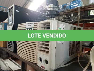 LOTE 227 - 01 AR-CONDICIONADO DE EMBUTIR E 01 VENTILADOR. (NO ESTADO) ATENÇÃO! FAZER A VISITAÇÃO ANTES DE ARREMATAR, NÃO SABEMOS SE FUNCIONA. LEILÃO NÃO TEM GARANTIA E NEM DEVOLUÇÃO, SUJEITO A POSSÍVEIS AVARIAS VISÍVEIS/OCULTAS E/OU AUSÊNCIA DE COMPONENTES.
