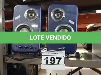 LOTE 197 - 02 CAIXAS DE SOM PARA PC. (NO ESTADO) ATENÇÃO! FAZER A VISITAÇÃO ANTES DE ARREMATAR, NÃO SABEMOS SE FUNCIONA. LEILÃO NÃO TEM GARANTIA E NEM DEVOLUÇÃO, SUJEITO A POSSÍVEIS AVARIAS VISÍVEIS/OCULTAS E/OU AUSÊNCIA DE COMPONENTES.