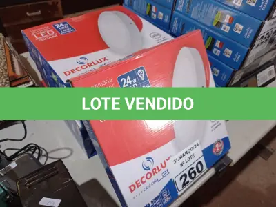 LOTE 260 - 06 PAINÉIS DE LED SOBREPOR CIRCULAR 24W 220V1400 LUMENS DECORLUX (NOVO). (NO ESTADO) ATENÇÃO! FAZER A VISITAÇÃO ANTES DE ARREMATAR, NÃO SABEMOS SE FUNCIONA. LEILÃO NÃO TEM GARANTIA E NEM DEVOLUÇÃO, SUJEITO A POSSÍVEIS AVARIAS VISÍVEIS/OCULTAS E/OU AUSÊNCIA DE COMPONENTES.