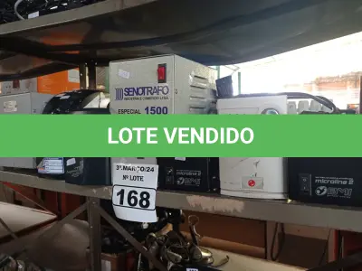 LOTE 168 - 05 TRANSFORMADORES E 03 ESTABILIZADORES MARCAS E MODELOS DIVERSOS. (NO ESTADO) ATENÇÃO! FAZER A VISITAÇÃO ANTES DE ARREMATAR, NÃO SABEMOS SE FUNCIONA. LEILÃO NÃO TEM GARANTIA E NEM DEVOLUÇÃO, SUJEITO A POSSÍVEIS AVARIAS VISÍVEIS/OCULTAS E/OU AUSÊNCIA DE COMPONENTES.