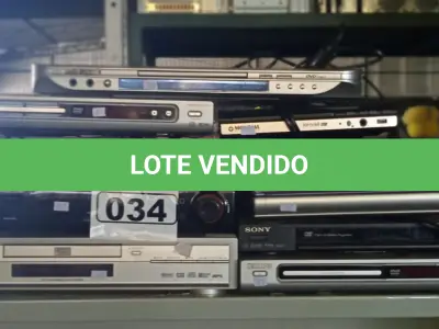 LOTE 034 - 10 APARELHOS DE DVD MARCAS E MODELOS DIVERSOS PARA RETIRADA DE PEÇAS. (NO ESTADO) ATENÇÃO! FAZER A VISITAÇÃO ANTES DE ARREMATAR, NÃO SABEMOS SE FUNCIONA. LEILÃO NÃO TEM GARANTIA E NEM DEVOLUÇÃO, SUJEITO A POSSÍVEIS AVARIAS VISÍVEIS/OCULTAS E/OU AUSÊNCIA DE COMPONENTES.