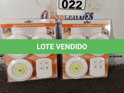 LOTE 022 - 02 KIT’S DE LÂMPADAS DE LED COM CONTROLE REMOTO. (NO ESTADO) ATENÇÃO! FAZER A VISITAÇÃO ANTES DE ARREMATAR, NÃO SABEMOS SE FUNCIONA. LEILÃO NÃO TEM GARANTIA E NEM DEVOLUÇÃO, SUJEITO A POSSÍVEIS AVARIAS VISÍVEIS/OCULTAS E/OU AUSÊNCIA DE COMPONENTES.