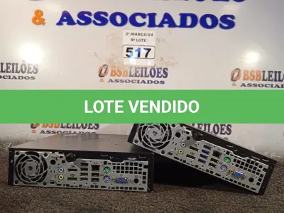 LOTE 517 - 02 MINIS PC MARCA HP. (NO ESTADO) ATENÇÃO! FAZER A VISITAÇÃO ANTES DE ARREMATAR, NÃO SABEMOS SE FUNCIONA. LEILÃO NÃO TEM GARANTIA E NEM DEVOLUÇÃO, SUJEITO A POSSÍVEIS AVARIAS VISÍVEIS/OCULTAS E/OU AUSÊNCIA DE COMPONENTES.