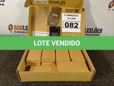 LOTE 082 - 12 BATERIAS PARA RÁDIO COMUNICADOR MODELO BF P-118. (NO ESTADO) ATENÇÃO! FAZER A VISITAÇÃO ANTES DE ARREMATAR, NÃO SABEMOS SE FUNCIONA. LEILÃO NÃO TEM GARANTIA E NEM DEVOLUÇÃO, SUJEITO A POSSÍVEIS AVARIAS VISÍVEIS/OCULTAS E/OU AUSÊNCIA DE COMPONENTES.