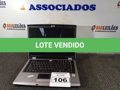 LOTE 106 - 01 NOTEBOOK MARCA VECTOR. (NO ESTADO) ATENÇÃO! FAZER A VISITAÇÃO ANTES DE ARREMATAR, NÃO SABEMOS SE FUNCIONA. LEILÃO NÃO TEM GARANTIA E NEM DEVOLUÇÃO, SUJEITO A POSSÍVEIS AVARIAS VISÍVEIS/OCULTAS E/OU AUSÊNCIA DE COMPONENTES.