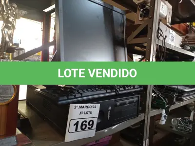 LOTE 169 - 01 PC COMPLETO COM WIN10. (NO ESTADO) ATENÇÃO! FAZER A VISITAÇÃO ANTES DE ARREMATAR, NÃO SABEMOS SE FUNCIONA. LEILÃO NÃO TEM GARANTIA E NEM DEVOLUÇÃO, SUJEITO A POSSÍVEIS AVARIAS VISÍVEIS/OCULTAS E/OU AUSÊNCIA DE COMPONENTES.
