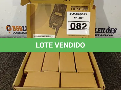 LOTE 082 - 12 BATERIAS PARA RÁDIO COMUNICADOR MODELO BF P-118. (NO ESTADO) ATENÇÃO! FAZER A VISITAÇÃO ANTES DE ARREMATAR, NÃO SABEMOS SE FUNCIONA. LEILÃO NÃO TEM GARANTIA E NEM DEVOLUÇÃO, SUJEITO A POSSÍVEIS AVARIAS VISÍVEIS/OCULTAS E/OU AUSÊNCIA DE COMPONENTES.