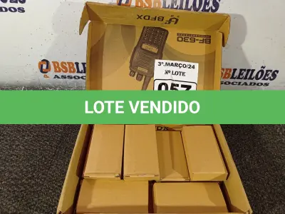 LOTE 057 - 10 BATERIAS PARA RÁDIO COMUNICADOR MODELO BF P-118. (NO ESTADO) ATENÇÃO! FAZER A VISITAÇÃO ANTES DE ARREMATAR, NÃO SABEMOS SE FUNCIONA. LEILÃO NÃO TEM GARANTIA E NEM DEVOLUÇÃO, SUJEITO A POSSÍVEIS AVARIAS VISÍVEIS/OCULTAS E/OU AUSÊNCIA DE COMPONENTES.