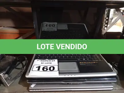 LOTE 160 - 03 NOTEBOOK’S MARCAS E MODELOS DIVERSOS PARA RETIRADA DE PEÇAS. (NO ESTADO) ATENÇÃO! FAZER A VISITAÇÃO ANTES DE ARREMATAR, NÃO SABEMOS SE FUNCIONA. LEILÃO NÃO TEM GARANTIA E NEM DEVOLUÇÃO, SUJEITO A POSSÍVEIS AVARIAS VISÍVEIS/OCULTAS E/OU AUSÊNCIA DE COMPONENTES.