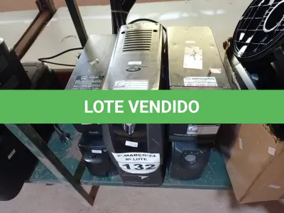 LOTE 132 - 04 ESTABILIZADORES E 03 NOBREAKS MARCAS E MODELOS DIVERSOS PARA RETIRADA DE PEÇAS. (NO ESTADO) ATENÇÃO! FAZER A VISITAÇÃO ANTES DE ARREMATAR, NÃO SABEMOS SE FUNCIONA. LEILÃO NÃO TEM GARANTIA E NEM DEVOLUÇÃO, SUJEITO A POSSÍVEIS AVARIAS VISÍVEIS/OCULTAS E/OU AUSÊNCIA DE COMPONENTES.