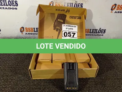LOTE 057 - 10 BATERIAS PARA RÁDIO COMUNICADOR MODELO BF P-118. (NO ESTADO) ATENÇÃO! FAZER A VISITAÇÃO ANTES DE ARREMATAR, NÃO SABEMOS SE FUNCIONA. LEILÃO NÃO TEM GARANTIA E NEM DEVOLUÇÃO, SUJEITO A POSSÍVEIS AVARIAS VISÍVEIS/OCULTAS E/OU AUSÊNCIA DE COMPONENTES.
