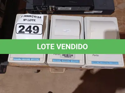 LOTE 249 - 03 IMPRESSORAS DE CUPOM. (NO ESTADO) ATENÇÃO! FAZER A VISITAÇÃO ANTES DE ARREMATAR, NÃO SABEMOS SE FUNCIONA. LEILÃO NÃO TEM GARANTIA E NEM DEVOLUÇÃO, SUJEITO A POSSÍVEIS AVARIAS VISÍVEIS/OCULTAS E/OU AUSÊNCIA DE COMPONENTES.