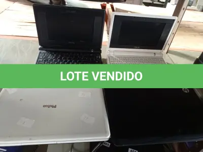 LOTE 195 - 02 NETBOOK’S MARCAS E MODELOS DIVERSOS PARA RETIRADA DE PEÇAS. (NO ESTADO) ATENÇÃO! FAZER A VISITAÇÃO ANTES DE ARREMATAR, NÃO SABEMOS SE FUNCIONA. LEILÃO NÃO TEM GARANTIA E NEM DEVOLUÇÃO, SUJEITO A POSSÍVEIS AVARIAS VISÍVEIS/OCULTAS E/OU AUSÊNCIA DE COMPONENTES.