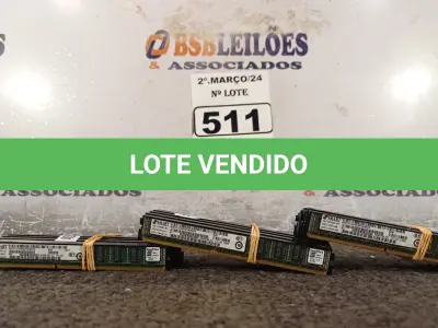 LOTE 511 - 24 MEMORIAS PARA SERVIDOR. (NO ESTADO) ATENÇÃO! FAZER A VISITAÇÃO ANTES DE ARREMATAR, NÃO SABEMOS SE FUNCIONA. LEILÃO NÃO TEM GARANTIA E NEM DEVOLUÇÃO, SUJEITO A POSSÍVEIS AVARIAS VISÍVEIS/OCULTAS E/OU AUSÊNCIA DE COMPONENTES.