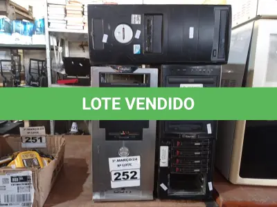LOTE 252 - 03 CPU’S MARCAS E MODELOS DIVERSOS PARA RETIRADA DE PEÇAS. (NO ESTADO) ATENÇÃO! FAZER A VISITAÇÃO ANTES DE ARREMATAR, NÃO SABEMOS SE FUNCIONA. LEILÃO NÃO TEM GARANTIA E NEM DEVOLUÇÃO, SUJEITO A POSSÍVEIS AVARIAS VISÍVEIS/OCULTAS E/OU AUSÊNCIA DE COMPONENTES.