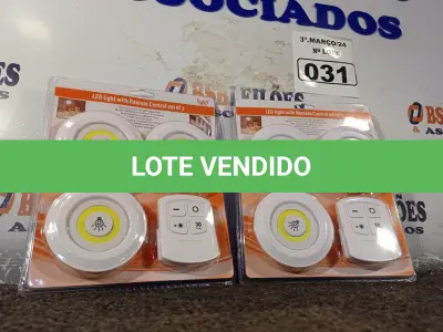 LOTE 031 - 02 KIT’S DE LÂMPADAS DE LED COM CONTROLE REMOTO. (NO ESTADO) ATENÇÃO! FAZER A VISITAÇÃO ANTES DE ARREMATAR, NÃO SABEMOS SE FUNCIONA. LEILÃO NÃO TEM GARANTIA E NEM DEVOLUÇÃO, SUJEITO A POSSÍVEIS AVARIAS VISÍVEIS/OCULTAS E/OU AUSÊNCIA DE COMPONENTES.
