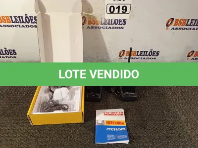 LOTE 019 - 01 RÁDIO COMUNICADOR BAOFENG VHF/UHF. (NO ESTADO) ATENÇÃO! FAZER A VISITAÇÃO ANTES DE ARREMATAR, NÃO SABEMOS SE FUNCIONA. LEILÃO NÃO TEM GARANTIA E NEM DEVOLUÇÃO, SUJEITO A POSSÍVEIS AVARIAS VISÍVEIS/OCULTAS E/OU AUSÊNCIA DE COMPONENTES.