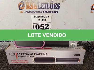 LOTE 052 - 01 ESCOVA ALISADORA ELÉTRICA. (NO ESTADO) ATENÇÃO! FAZER A VISITAÇÃO ANTES DE ARREMATAR, NÃO SABEMOS SE FUNCIONA. LEILÃO NÃO TEM GARANTIA E NEM DEVOLUÇÃO, SUJEITO A POSSÍVEIS AVARIAS VISÍVEIS/OCULTAS E/OU AUSÊNCIA DE COMPONENTES.