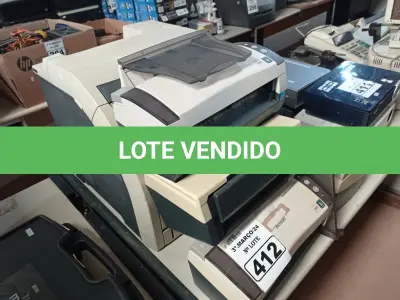 LOTE 412 - 01 IMPRESSORA E 05 SCANNERS MARCAS E MODELOS DIVERSOS. (NO ESTADO) ATENÇÃO! FAZER A VISITAÇÃO ANTES DE ARREMATAR, NÃO SABEMOS SE FUNCIONA. LEILÃO NÃO TEM GARANTIA E NEM DEVOLUÇÃO, SUJEITO A POSSÍVEIS AVARIAS VISÍVEIS/OCULTAS E/OU AUSÊNCIA DE COMPONENTES.