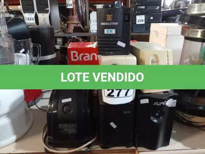 LOTE 277 - 02 NOBREAKS E 06 ESTABILIZADORES MARCAS E MODELOS DIVERSOS. (NO ESTADO) ATENÇÃO! FAZER A VISITAÇÃO ANTES DE ARREMATAR, NÃO SABEMOS SE FUNCIONA. LEILÃO NÃO TEM GARANTIA E NEM DEVOLUÇÃO, SUJEITO A POSSÍVEIS AVARIAS VISÍVEIS/OCULTAS E/OU AUSÊNCIA DE COMPONENTES.