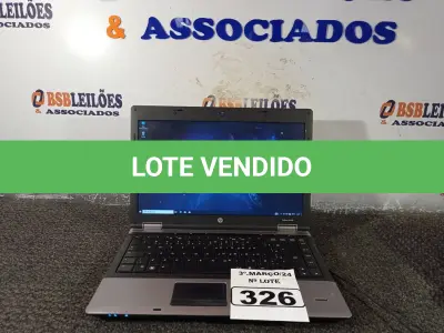 LOTE 326 - 01 NOTEBOOK MARCA HP. (NO ESTADO) ATENÇÃO! FAZER A VISITAÇÃO ANTES DE ARREMATAR, NÃO SABEMOS SE FUNCIONA. LEILÃO NÃO TEM GARANTIA E NEM DEVOLUÇÃO, SUJEITO A POSSÍVEIS AVARIAS VISÍVEIS/OCULTAS E/OU AUSÊNCIA DE COMPONENTES.