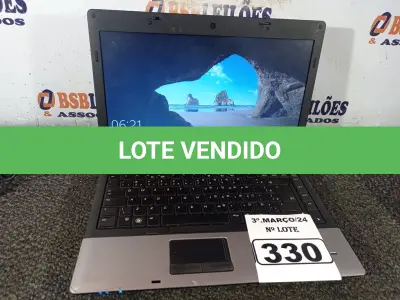 LOTE 330 - 01 NOTEBOOK MARCA HP. (NO ESTADO) ATENÇÃO! FAZER A VISITAÇÃO ANTES DE ARREMATAR, NÃO SABEMOS SE FUNCIONA. LEILÃO NÃO TEM GARANTIA E NEM DEVOLUÇÃO, SUJEITO A POSSÍVEIS AVARIAS VISÍVEIS/OCULTAS E/OU AUSÊNCIA DE COMPONENTES.