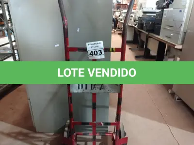 LOTE 403 - 01 CARRINHO PARA TRANSPORTE DE CARGAS. (NO ESTADO) ATENÇÃO! FAZER A VISITAÇÃO ANTES DE ARREMATAR, NÃO SABEMOS SE FUNCIONA. LEILÃO NÃO TEM GARANTIA E NEM DEVOLUÇÃO, SUJEITO A POSSÍVEIS AVARIAS VISÍVEIS/OCULTAS E/OU AUSÊNCIA DE COMPONENTES.