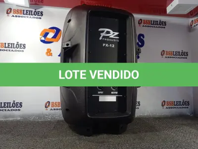 LOTE 448 - 01 CAIXA DE SOM PZ PROPASSIVE PRO ÁUDIO PX-12 (NOVA). (NO ESTADO) ATENÇÃO! FAZER A VISITAÇÃO ANTES DE ARREMATAR, NÃO SABEMOS SE FUNCIONA. LEILÃO NÃO TEM GARANTIA E NEM DEVOLUÇÃO, SUJEITO A POSSÍVEIS AVARIAS VISÍVEIS/OCULTAS E/OU AUSÊNCIA DE COMPONENTES.