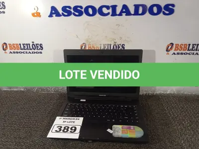 LOTE 389 - 01 NOTEBOOK MARCA POSITIVO. (NO ESTADO) ATENÇÃO! FAZER A VISITAÇÃO ANTES DE ARREMATAR, NÃO SABEMOS SE FUNCIONA. LEILÃO NÃO TEM GARANTIA E NEM DEVOLUÇÃO, SUJEITO A POSSÍVEIS AVARIAS VISÍVEIS/OCULTAS E/OU AUSÊNCIA DE COMPONENTES.