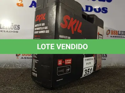 LOTE 351 - 01 MARTELETE SKIL 750W-2,1 J 1859 220V. (NOVO). (NO ESTADO) ATENÇÃO! FAZER A VISITAÇÃO ANTES DE ARREMATAR, NÃO SABEMOS SE FUNCIONA. LEILÃO NÃO TEM GARANTIA E NEM DEVOLUÇÃO, SUJEITO A POSSÍVEIS AVARIAS VISÍVEIS/OCULTAS E/OU AUSÊNCIA DE COMPONENTES.