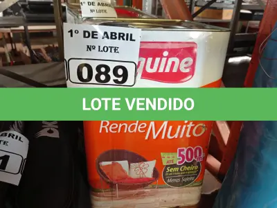 LOTE 089 - 01 LATA DE TINTA IQUINE DELANIL RENDE MUITO 18L FOSCO BASE “C”. (NO ESTADO) ATENÇÃO! FAZER A VISITAÇÃO ANTES DE ARREMATAR, NÃO SABEMOS SE FUNCIONA. LEILÃO NÃO TEM GARANTIA E NEM DEVOLUÇÃO, SUJEITO A POSSÍVEIS AVARIAS VISÍVEIS/OCULTAS E/OU AUSÊNCIA DE COMPONENTES.