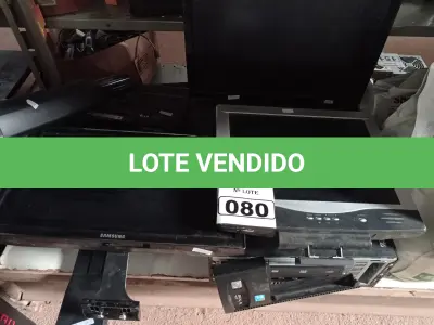 LOTE 080 - 01 CPU E 07 MONITORES MARCAS E MODELOS DIVERSOS PARA RETIRADA DE PEÇAS. (NO ESTADO) ATENÇÃO! FAZER A VISITAÇÃO ANTES DE ARREMATAR, NÃO SABEMOS SE FUNCIONA. LEILÃO NÃO TEM GARANTIA E NEM DEVOLUÇÃO, SUJEITO A POSSÍVEIS AVARIAS VISÍVEIS/OCULTAS E/OU AUSÊNCIA DE COMPONENTES.