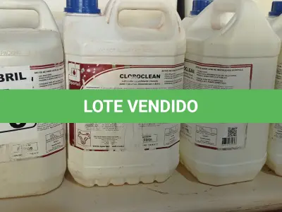LOTE 170 - 20 LITROS DE CLOROCLEAN, LIMPADOR DESINFETANTE CLORADO PARA INDÚSTRIAS ALIMENTÍCIAS E AFINS. (NO ESTADO) ATENÇÃO! FAZER A VISITAÇÃO ANTES DE ARREMATAR, NÃO SABEMOS SE FUNCIONA. LEILÃO NÃO TEM GARANTIA E NEM DEVOLUÇÃO, SUJEITO A POSSÍVEIS AVARIAS VISÍVEIS/OCULTAS E/OU AUSÊNCIA DE COMPONENTES.