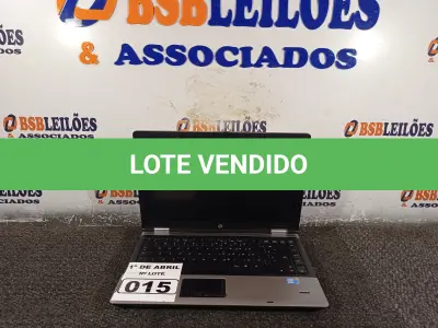 LOTE 015 - 01 NOTEBOOK MARCA HP. (NO ESTADO) ATENÇÃO! FAZER A VISITAÇÃO ANTES DE ARREMATAR, NÃO SABEMOS SE FUNCIONA. LEILÃO NÃO TEM GARANTIA E NEM DEVOLUÇÃO, SUJEITO A POSSÍVEIS AVARIAS VISÍVEIS/OCULTAS E/OU AUSÊNCIA DE COMPONENTES.