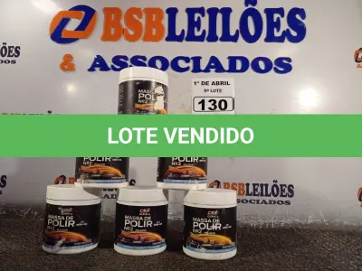 LOTE 130 - 06 LATAS DE MASSA DE POLIR Nº2 400G. (NO ESTADO) ATENÇÃO! FAZER A VISITAÇÃO ANTES DE ARREMATAR, NÃO SABEMOS SE FUNCIONA. LEILÃO NÃO TEM GARANTIA E NEM DEVOLUÇÃO, SUJEITO A POSSÍVEIS AVARIAS VISÍVEIS/OCULTAS E/OU AUSÊNCIA DE COMPONENTES.