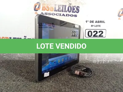 LOTE 022 - 01 TABLET SAMSUNG TAB2 TELA DE 10” COM CABO. (NO ESTADO) ATENÇÃO! FAZER A VISITAÇÃO ANTES DE ARREMATAR, NÃO SABEMOS SE FUNCIONA. LEILÃO NÃO TEM GARANTIA E NEM DEVOLUÇÃO, SUJEITO A POSSÍVEIS AVARIAS VISÍVEIS/OCULTAS E/OU AUSÊNCIA DE COMPONENTES.