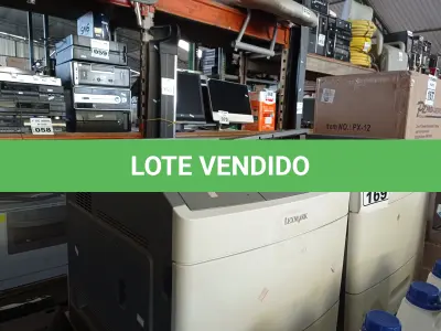 LOTE 169 - 02 IMPRESSORAS A LASER MARCAS LEXMARK MODELO T654DN. (NO ESTADO) ATENÇÃO! FAZER A VISITAÇÃO ANTES DE ARREMATAR, NÃO SABEMOS SE FUNCIONA. LEILÃO NÃO TEM GARANTIA E NEM DEVOLUÇÃO, SUJEITO A POSSÍVEIS AVARIAS VISÍVEIS/OCULTAS E/OU AUSÊNCIA DE COMPONENTES.