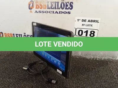 LOTE 018 - 01 TABLET SAMSUNG TAB2 TELA DE 10” COM CABO. (NO ESTADO) ATENÇÃO! FAZER A VISITAÇÃO ANTES DE ARREMATAR, NÃO SABEMOS SE FUNCIONA. LEILÃO NÃO TEM GARANTIA E NEM DEVOLUÇÃO, SUJEITO A POSSÍVEIS AVARIAS VISÍVEIS/OCULTAS E/OU AUSÊNCIA DE COMPONENTES.