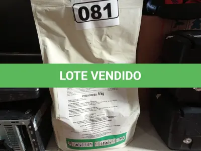 LOTE 081 - 15KG DE FUNGICIDA MICROBIOLÓGICO AGRIVALLE SHOCKER. (NO ESTADO) ATENÇÃO! FAZER A VISITAÇÃO ANTES DE ARREMATAR, NÃO SABEMOS SE FUNCIONA. LEILÃO NÃO TEM GARANTIA E NEM DEVOLUÇÃO, SUJEITO A POSSÍVEIS AVARIAS VISÍVEIS/OCULTAS E/OU AUSÊNCIA DE COMPONENTES.
