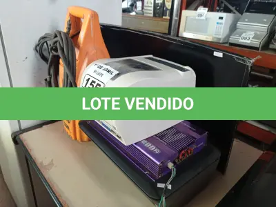 LOTE 155 - 01 MONITOR, 02 IMPRESSORAS, 01 POTÊNCIA E 01 LAVADORA DE ALTA PRESSÃO. (NO ESTADO) ATENÇÃO! FAZER A VISITAÇÃO ANTES DE ARREMATAR, NÃO SABEMOS SE FUNCIONA. LEILÃO NÃO TEM GARANTIA E NEM DEVOLUÇÃO, SUJEITO A POSSÍVEIS AVARIAS VISÍVEIS/OCULTAS E/OU AUSÊNCIA DE COMPONENTES.