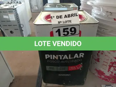 LOTE 159 - 01 LATA DE TINTA IQUINE PINTALAR 18L FOSCO AVELUDADO NA COR PEROLA. (NO ESTADO) ATENÇÃO! FAZER A VISITAÇÃO ANTES DE ARREMATAR, NÃO SABEMOS SE FUNCIONA. LEILÃO NÃO TEM GARANTIA E NEM DEVOLUÇÃO, SUJEITO A POSSÍVEIS AVARIAS VISÍVEIS/OCULTAS E/OU AUSÊNCIA DE COMPONENTES.