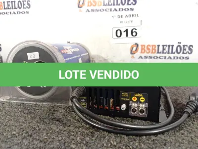 LOTE 016 - 01 FONTE USINA 60AMP E 01 CAPACITOR BOOSTER 3.5 FARAD. (NO ESTADO) ATENÇÃO! FAZER A VISITAÇÃO ANTES DE ARREMATAR, NÃO SABEMOS SE FUNCIONA. LEILÃO NÃO TEM GARANTIA E NEM DEVOLUÇÃO, SUJEITO A POSSÍVEIS AVARIAS VISÍVEIS/OCULTAS E/OU AUSÊNCIA DE COMPONENTES.