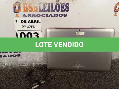 LOTE 003 - 01 TABLET SAMSUNG TAB2 TELA DE 10” COM CABO. (NO ESTADO) ATENÇÃO! FAZER A VISITAÇÃO ANTES DE ARREMATAR, NÃO SABEMOS SE FUNCIONA. LEILÃO NÃO TEM GARANTIA E NEM DEVOLUÇÃO, SUJEITO A POSSÍVEIS AVARIAS VISÍVEIS/OCULTAS E/OU AUSÊNCIA DE COMPONENTES.