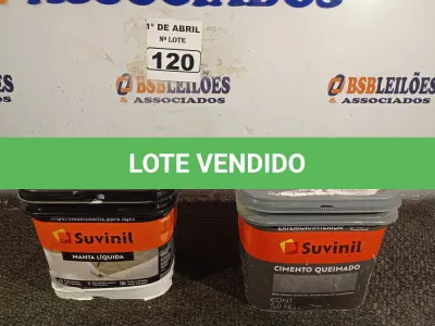 LOTE 120 - 01 BALDE DE CIMENTO QUEIMADO 5KG E 01 BALDE DE MANTA LIQUIDA 5GK MARCAS SUVINIL. (NO ESTADO) ATENÇÃO! FAZER A VISITAÇÃO ANTES DE ARREMATAR, NÃO SABEMOS SE FUNCIONA. LEILÃO NÃO TEM GARANTIA E NEM DEVOLUÇÃO, SUJEITO A POSSÍVEIS AVARIAS VISÍVEIS/OCULTAS E/OU AUSÊNCIA DE COMPONENTES.
