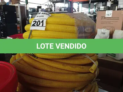 LOTE 201 - 03 ROLOS DE MANGUEIRA CORRUGADA. (NO ESTADO) ATENÇÃO! FAZER A VISITAÇÃO ANTES DE ARREMATAR, NÃO SABEMOS SE FUNCIONA. LEILÃO NÃO TEM GARANTIA E NEM DEVOLUÇÃO, SUJEITO A POSSÍVEIS AVARIAS VISÍVEIS/OCULTAS E/OU AUSÊNCIA DE COMPONENTES.