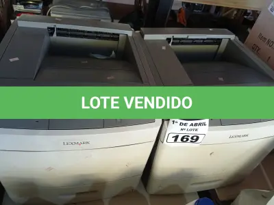 LOTE 169 - 02 IMPRESSORAS A LASER MARCAS LEXMARK MODELO T654DN. (NO ESTADO) ATENÇÃO! FAZER A VISITAÇÃO ANTES DE ARREMATAR, NÃO SABEMOS SE FUNCIONA. LEILÃO NÃO TEM GARANTIA E NEM DEVOLUÇÃO, SUJEITO A POSSÍVEIS AVARIAS VISÍVEIS/OCULTAS E/OU AUSÊNCIA DE COMPONENTES.