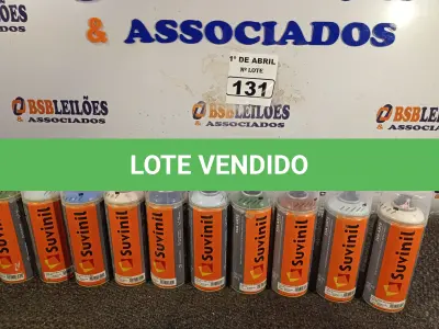 LOTE 131 - 10 TUBOS DE SPRAY SUVINIL CORES DIVERSAS. (NO ESTADO) ATENÇÃO! FAZER A VISITAÇÃO ANTES DE ARREMATAR, NÃO SABEMOS SE FUNCIONA. LEILÃO NÃO TEM GARANTIA E NEM DEVOLUÇÃO, SUJEITO A POSSÍVEIS AVARIAS VISÍVEIS/OCULTAS E/OU AUSÊNCIA DE COMPONENTES.